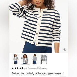 Striped cotton lady jacket cardigan sweater